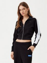 HUGO Bluza Dobine 50531178 Czarny Regular Fit. Czarne bluzy bez kaptura damskie Hugo, l, z bawełny. Za 299.99 zł.