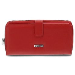 Czerwony Elegancki Portfel Damski Big Star. Czerwone portfele damskie Big Star Accessories, bez wzorów, ze skóry ekologicznej. Za 119.00 zł.
