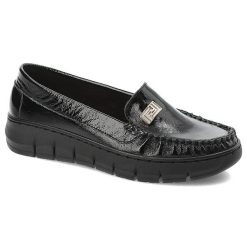 Czarne Półbuty Armodo Eleganckie Obuwie Damskie. Czarne półbuty damskie Armodo, bez wzorów, ze skóry, eleganckie, bez obcasa. Za 349.00 zł.