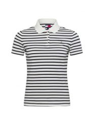 Tommy Jeans koszulka polo Kobiety Bawełna biały|niebieski, M. Białe bluzki sportowe damskie Tommy Jeans, m, z bawełny, bez kołnierzyka, bez ramiączek. Za 229.95 zł.