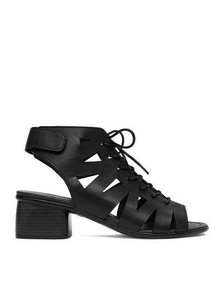 Remonte Sandały CEO-R8776-00 Czarny. Czarne sandały damskie Remonte, bez wzorów, ze skóry, bez obcasa, na słupku. Za 389.99 zł.