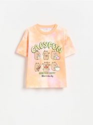 T-shirt Kapibara CapyFun - wielobarwny. Koszulki dziewczęce Reserved, bez wzorów, z bawełny, bez ramiączek. Za 55.99 zł.