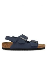 Birkenstock Sandały Milano As Kids 1030427 D Granatowy. Niebieskie sandały chłopięce Birkenstock, ze skóry, bez zapięcia. Za 319.99 zł.