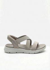 Wsuwane sandały Sketchers. Brązowe sandały damskie bonprix, bez wzorów, bez obcasa. Za 359.99 zł.