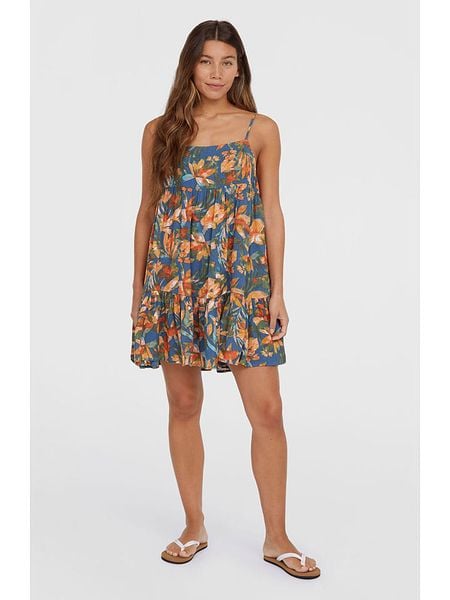 O'Neill Sukienka "Rilee" w kolorze niebieskim ze wzorem rozmiar: L. Niebieskie sukienki damskie O'neill, l, bez wzorów, z wiskozy, bez kołnierzyka, bez ramiączek, mini. Za 113.36 zł.