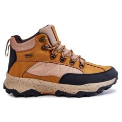 Męskie Buty Trekkingowe Ocieplane Cross Jeans KK1R4020C Camel brązowe. Brązowe buty trekkingowe męskie z jeansu, bez zapięcia. Za 361.10 zł.