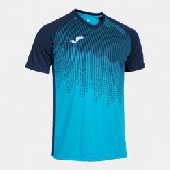 Koszulka z dekoltem w szpic Joma Tiger VI. Niebieskie t-shirty sportowe męskie Joma, l, z meshu, bez ramiączek, do piłki nożnej. Za 245.00 zł.