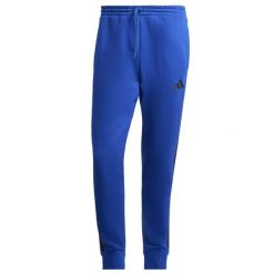 Spodnie do biegania adidas Essentials 3-Stripes Fleece. Czarne spodnie sportowe męskie Adidas, z bawełny. Za 219.50 zł.