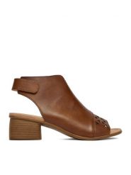 Remonte Sandały CEO-R8772-24 Brązowy. Brązowe sandały damskie Remonte, bez wzorów, ze skóry, bez obcasa, na słupku. Za 379.99 zł.