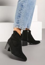 Czarne Botki Vices w Stylu Kowbojek na Obcasie Vertige. Czarne botki damskie Renee, na jesień, z jeansu, boho, bez obcasa, na obcasie, bez zapięcia. Za 139.99 zł.