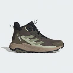 Buty Terrex Anylander Mid Rain.Rdy Hiking. Brązowe buty trekkingowe męskie Adidas, z materiału, bez zapięcia. Za 439.00 zł.