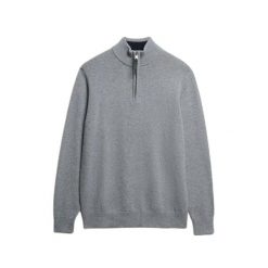 Sweter z wełny z kołnierzem typu stójka Superdry. Niebieskie swetry męskie Superdry., na zimę, m, bez wzorów, z wełny, bez kołnierzyka. Za 327.70 zł.