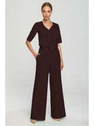 Made of emotion Kombinezon w kolorze brązowym rozmiar: M. Brązowe kombinezony damskie Made Of Emotion, m, bez wzorów, bez kołnierzyka, bez ramiączek. Za 264.77 zł.