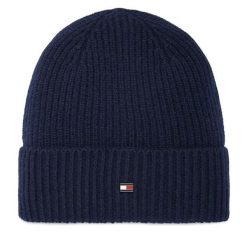 Czapka Tommy Hilfiger. Niebieskie czapki męskie Tommy Hilfiger, na zimę, bez wzorów. Za 369.99 zł.