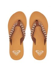 Roxy Japonki ARJL101113 Brązowy. Brązowe klapki damskie Roxy, bez wzorów, z materiału, bez obcasa. Za 129.99 zł.