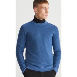 Sweter - Niebieski. Niebieskie swetry klasyczne damskie Reserved, m, bez kołnierzyka. Za 49.99 zł.
