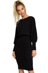 Ołówkowa sukienka z bufiastymi rękawami zbluzowana góra czarna bawełna. Czarne sukienki damskie Sukienki.shop, na co dzień, l, bez wzorów, z bawełny, bez kołnierzyka, bez ramiączek, ołówkowe. Za 289.00 zł.