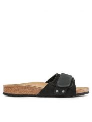 Birkenstock Klapki Oita 1024200 Czarny. Czarne klapki damskie Birkenstock, bez wzorów, z nubiku, bez obcasa. Za 539.00 zł.