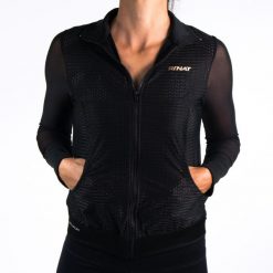 Damska koszulka bez rękawów KURTKA VALE dla dorosłych Czarny. Czarne bluzki sportowe damskie RINAT, xl, z tkaniny, bez kołnierzyka, bez ramiączek. Za 361.50 zł.