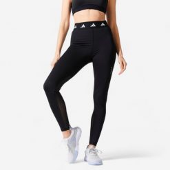 Legginsy fitness damskie Adidas. Białe legginsy damskie Adidas, l, bez wzorów, z elastanu, z podwyższonym stanem, na fitness i siłownię, techfit (adidas). Za 99.99 zł.