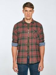 BIG STAR Koszula - Regular fit - w kolorze czerwonym rozmiar: M. Czerwone koszule męskie Big Star, m, bez wzorów, z bawełny, bez kołnierzyka, bez ramiączek. Za 124.99 zł.