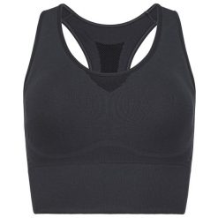 Stanik sportowy damski FLEX Seamless. Czarne biustonosze sportowe damskie HEAD, bez wzorów, z dzianiny. Za 182.00 zł.