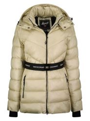 Geographical Norway Kurtka zimowa "Elenor" w kolorze kremowym rozmiar: M. Brązowe kurtki damskie Geographical Norway, na zimę, m, bez wzorów, z puchu, bez kaptura. Za 305.20 zł.
