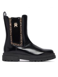 Tommy Hilfiger Botki T4A5-35175-1453999 S Czarny. Czarne botki dziewczęce Tommy Hilfiger, bez wzorów, ze skóry, bez ramiączek. Za 564.99 zł.
