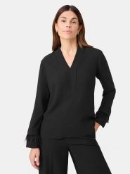 Gerry Weber Bluzka w kolorze czarnym rozmiar: 40. Czarne bluzki damskie Gerry Weber, bez wzorów, bez kołnierzyka, bez ramiączek. Za 153.71 zł.