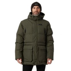 Kurtka puchowa Helly Hansen Reine. Niebieskie kurtki męskie Helly Hansen, na zimę, m, bez wzorów, z puchu, bez kaptura. W wyprzedaży za 1,491.60 zł.