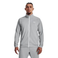 Bluza męska Under Armour Sportstyle Tricot. Szare bluzy bez kaptura męskie Under Armour, bez wzorów, sportowe, bez kołnierzyka, bez ramiączek. Za 257.05 zł.
