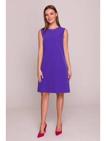Stylove Sukienka w kolorze fioletowym rozmiar: XL. Różowe sukienki damskie Stylove, na co dzień, xl, bez wzorów, bez kołnierzyka, bez ramiączek, mini, proste. Za 225.05 zł.