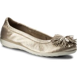 Baleriny CAPRICE - 9-22116-20 Beige Glitter 409. Żółte baleriny damskie Caprice, bez wzorów, z materiału, bez obcasa, na płaskiej podeszwie. W wyprzedaży za 139.00 zł.
