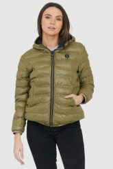BLAUER Czarno-zielona damska dwustronna kurtka Stella reversible down jacket, Rozmiar S. Zielone kurtki damskie Blauer USA, s, bez wzorów, bez kaptura. W wyprzedaży za 999.99 zł.