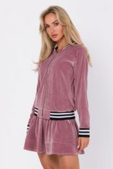 Bluza Bomberka z Weluru - Różowa. Czerwone bluzy bez kaptura damskie MOE, l, z bawełny. Za 344.90 zł.