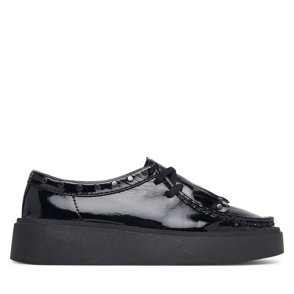Półbuty Clarks. Czarne półbuty damskie Clarks, bez wzorów, bez obcasa, na płaskiej podeszwie. Za 569.99 zł.