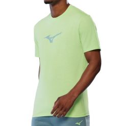 Koszulka Mizuno Athletic. Zielone bluzki sportowe damskie Mizuno, m, ze skóry, bez kołnierzyka, bez ramiączek. Za 159.50 zł.