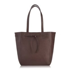 Shopperka skórzana PAOLO PERUZZI IN-64-BR brązowa. Brązowe shopper bag damskie Paolo Peruzzi, bez wzorów, z materiału, na ramię, bez dodatków. Za 259.99 zł.