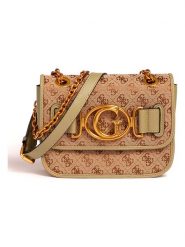 Guess Torebka w kolorze beżowo-zielonym - 21 x 16 x 7 cm rozmiar: onesize. Brązowe torebki klasyczne damskie Guess, z aplikacjami, z materiału, bez dodatków. Za 364.56 zł.