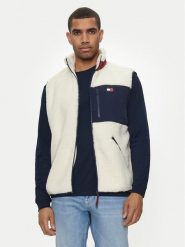 Tommy Jeans Kamizelka Teddy DM0DM18900 Écru Relaxed Fit. Kamizelki męskie Tommy Jeans, m, z jeansu. Za 489.99 zł.