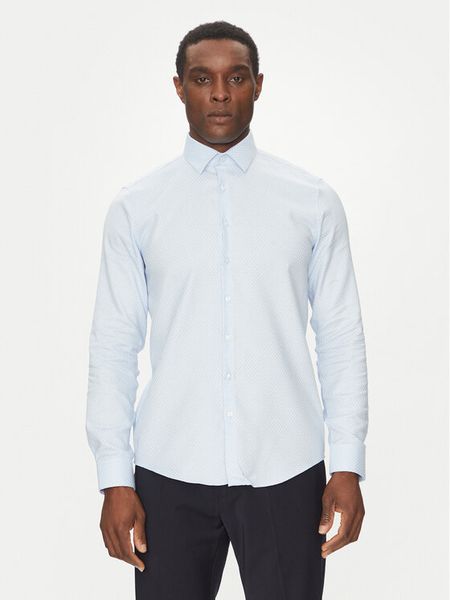 Calvin Klein Koszula K10K114360 Błękitny Slim Fit. Niebieskie koszule męskie CALVIN KLEIN, m, bez wzorów, z bawełny, bez kołnierzyka, bez ramiączek. Za 229.99 zł.