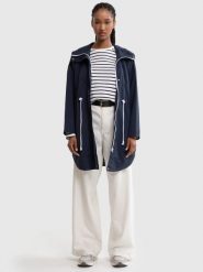 Kurtka parka damska z kapturem granatowa Nebula 403. Niebieskie kurtki damskie Big Star, l, bez wzorów, z dzianiny. W wyprzedaży za 99.99 zł.