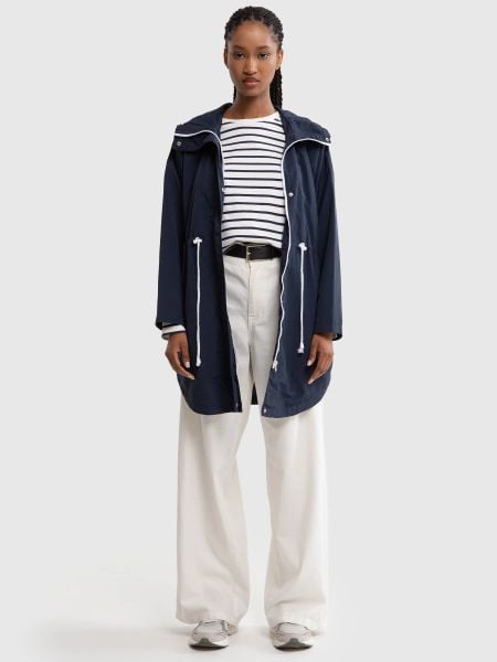 Kurtka parka damska z kapturem granatowa Nebula 403. Niebieskie kurtki damskie Big Star, l, bez wzorów, z dzianiny. W wyprzedaży za 99.99 zł.