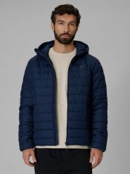 4F Kurtka z wypełnieniem syntetycznym męska - granatowa 3XL. Niebieskie kurtki męskie 4f, na zimę, m, bez wzorów, z syntetyku, klasyczne, bez kaptura. Za 329.99 zł.