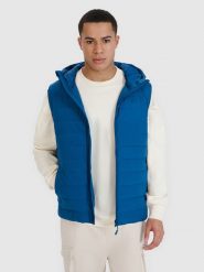 4F Bezrękawnik puchowy z wypełnieniem syntetycznym męski - turkusowy 3XL. Niebieskie kamizelki męskie 4f, m, z gumy. W wyprzedaży za 129.99 zł.