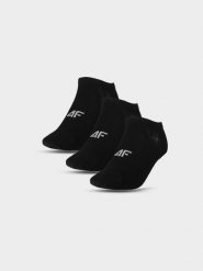 4F Skarpety casual przed kostkę (3-pack) damskie - czarne 32-34. Czarne skarpetki damskie 4f, bez wzorów, z bawełny. Za 44.99 zł.