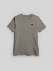 4F T-shirt slim gładki męski - granatowy L. Szare t-shirty męskie 4f, l, bez wzorów, z bawełny, bez kołnierzyka. Za 59.99 zł.