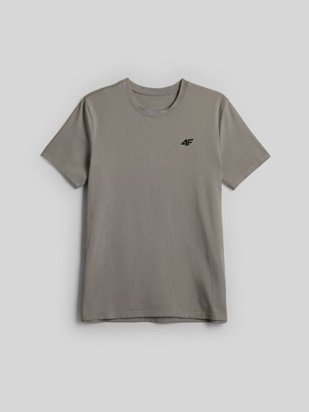 4F T-shirt slim gładki męski - granatowy L. Szare t-shirty męskie 4f, l, bez wzorów, z bawełny, bez kołnierzyka. Za 59.99 zł.