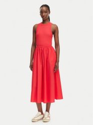 Tommy Jeans Sukienka letnia DW0DW22593 Czerwony Regular Fit. Czerwone sukienki damskie Tommy Jeans, na lato, s, bez wzorów, z bawełny, bez kołnierzyka, bez ramiączek. Za 409.99 zł.