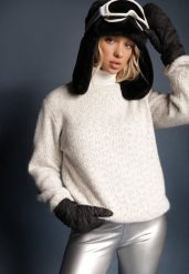 Jasnoszary Sweter z Wełną w Klasycznym Stylu Zentina. Szare swetry klasyczne damskie Renee, na zimę, l, z wełny, bez kołnierzyka. Za 49.99 zł.